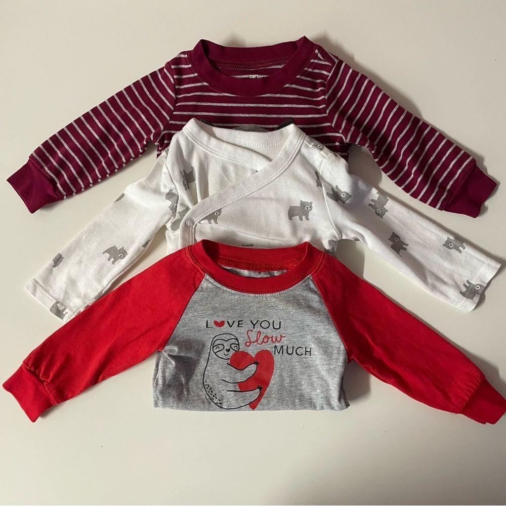 Carter’s Baby Boys’ 6 Months Long Sleeve Bodysuits EUC